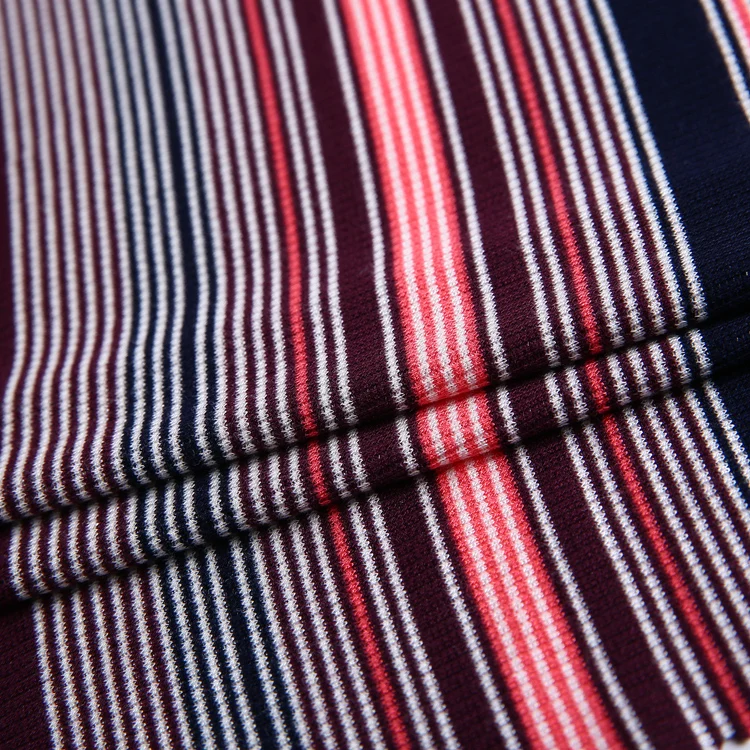 Хорошая цена Цвет Полосатый 95 район 5 спандекс 1x1 ребра вязать пряжа окрашенная ткань для платья