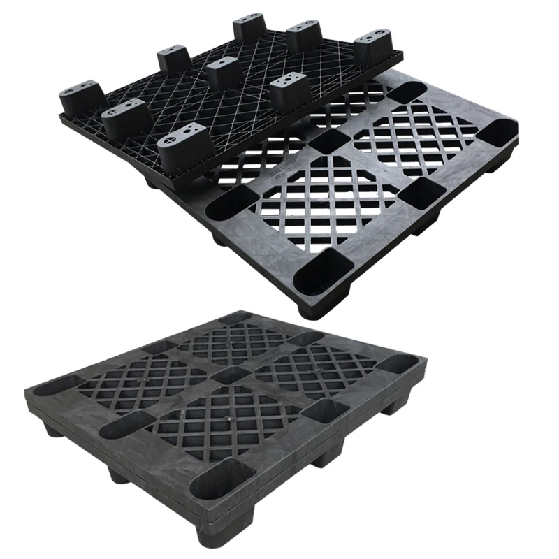 
Economy single use disposable nestable black one way shipping plastic pallet 