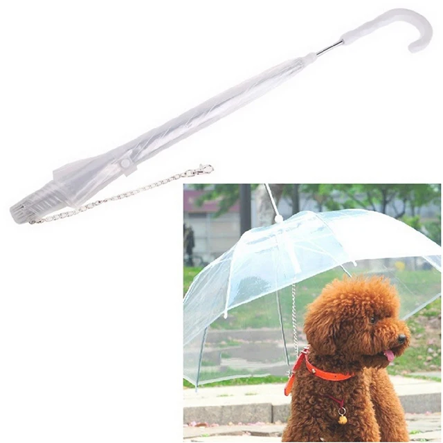 High Quality Waterproof Transparent Pet Dog Umbrella with Leash