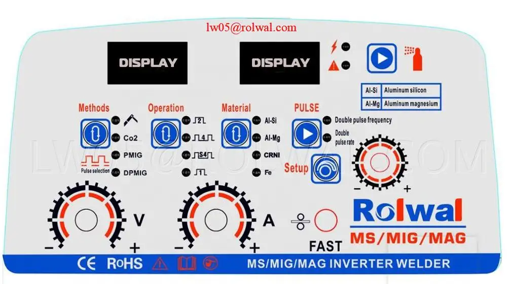 3 in 1 Digital Panel Control MIG/MAG/MMA 250Amp 315Amp Double Pulse Co2 Gas shielded Aluminum Brass Plate Welding Machine