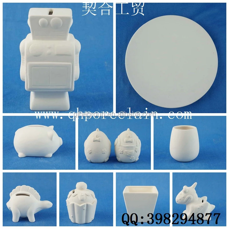 DIY unpaint ceramic paint toy bisque ceramic Acrylic paint figure unfinished statue