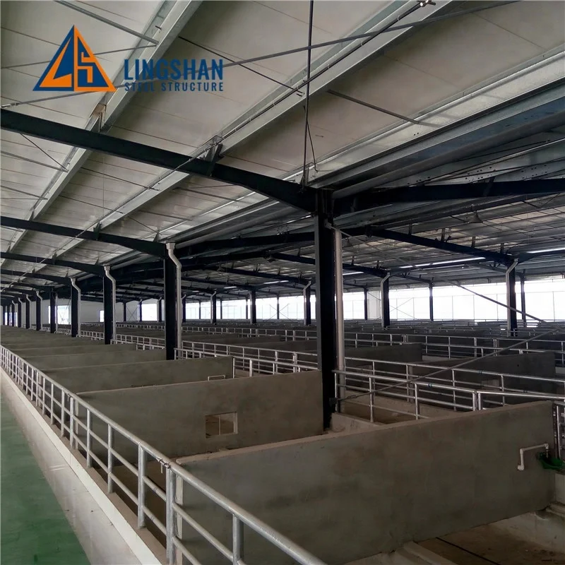 low cost prefabricated steel insulated roof goat sheep shed farming house buildings for sale