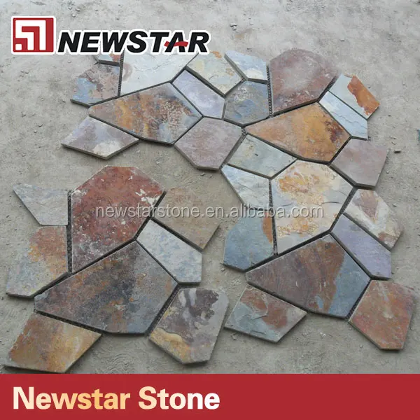 Newstar irregular shaped paver patio slate tiles pattern outdoor tile