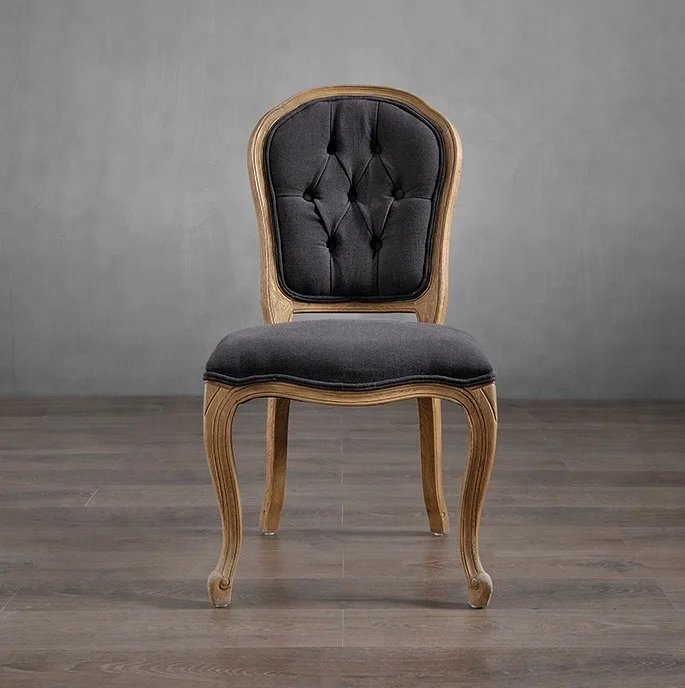 Antique Solid Wood  French Style Louis xv Tufted Back Event Party Banquet Wedding Dining Chair