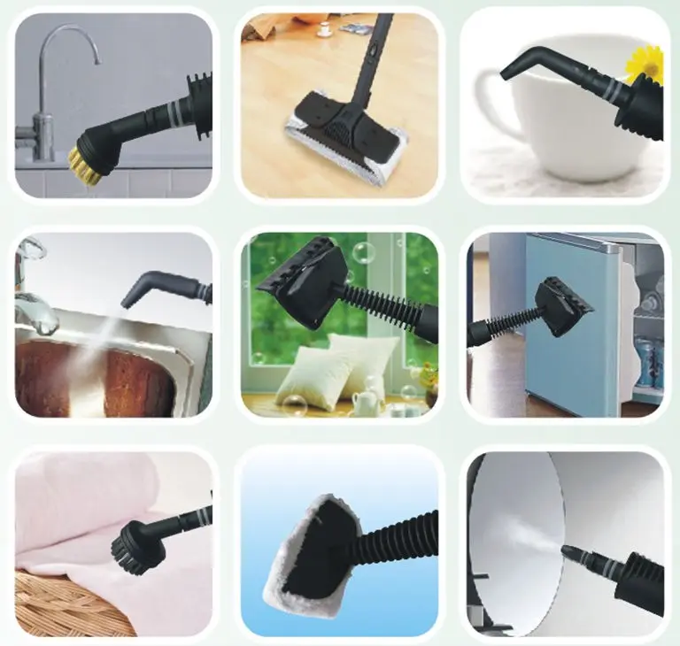 Pressurized Steam Cleaners with thermostat,safety children lock and various 18 accessories