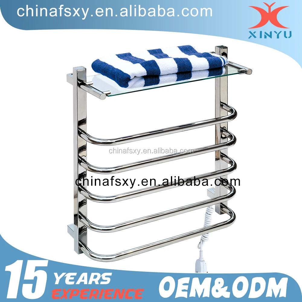 High polishing Electric Heated Towel warmer with timer