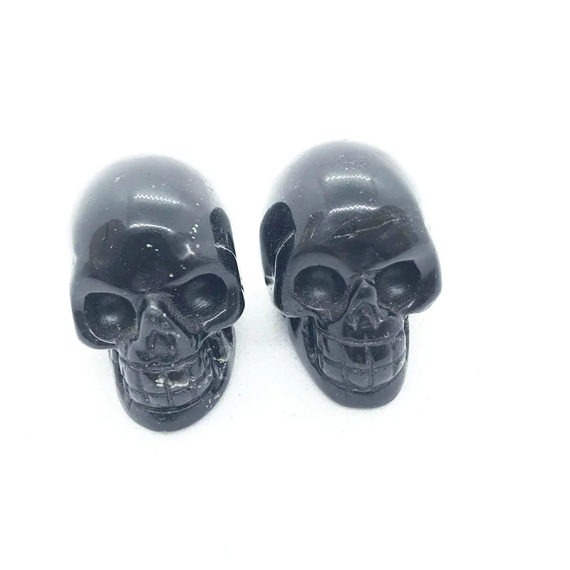 High quality hand carved natural obsidian skulls crystal artware