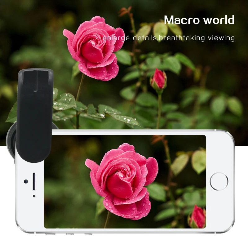 2018 Portable mobile phone camera wide angle macro lens 2 in 1 with universal clip and pouch