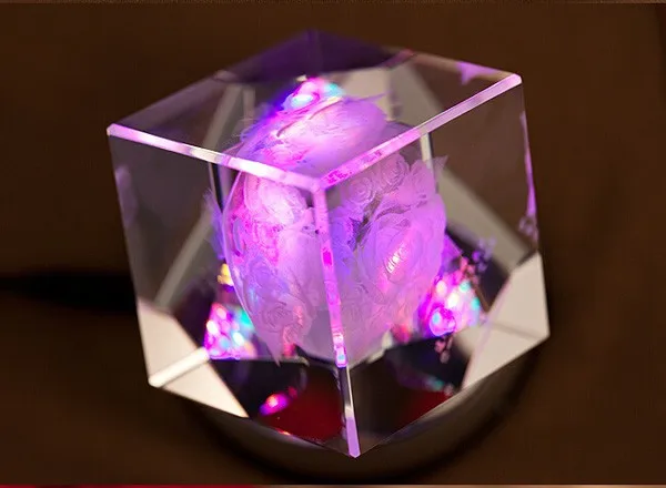 3d laser crystal solid glass cube for gift