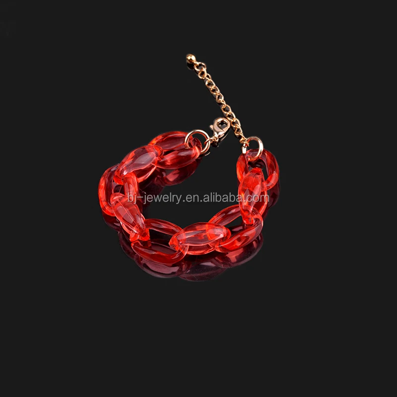 Fashion Acrylic Resin Plastic Lucite Chunky Chain Bracelet Women Bracelet