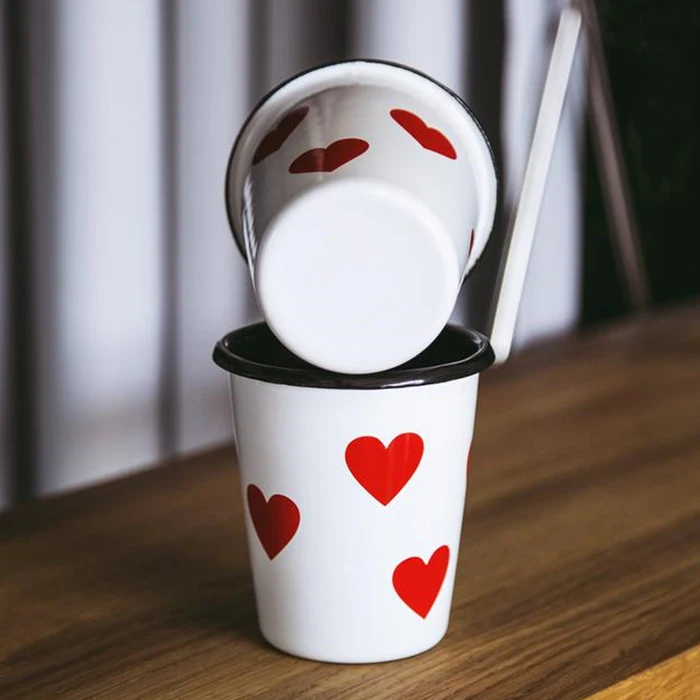 ХЛ 12oz мини, продажа по оптовым ценам; Принт, Ретро стиль, матовый синий сублимации эмаль металлический чугуна по индивидуальному заказу современный кофейный стакан