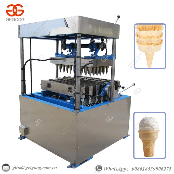 Low Price Flower Cup/Torch/Ox Horn Ice Cream Cone Making Machine with Testing Video
