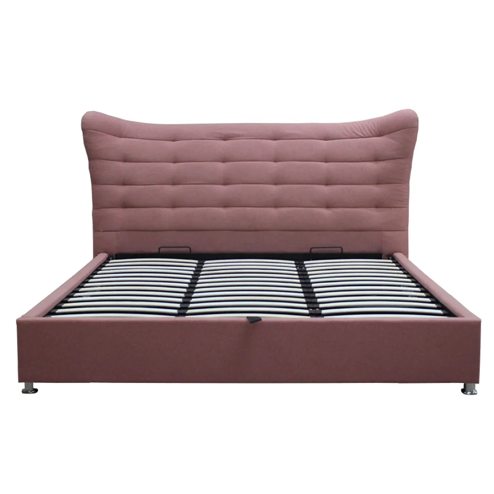 upholstered wooden design modern furniture frame king size bed