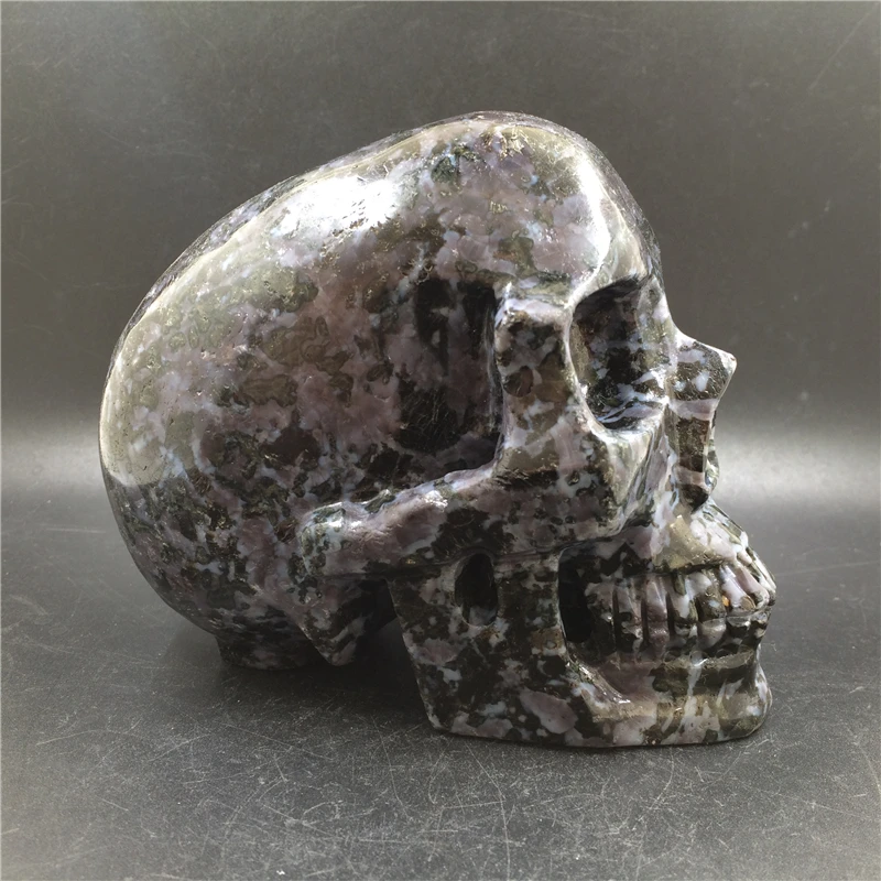 Wholesale Natural Gabbro Stone Skulls Mystic Merlinite Quartz Crystal Carving