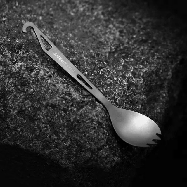 Titanium Food Grade  handle Spork With outdoor camping hiking tableware