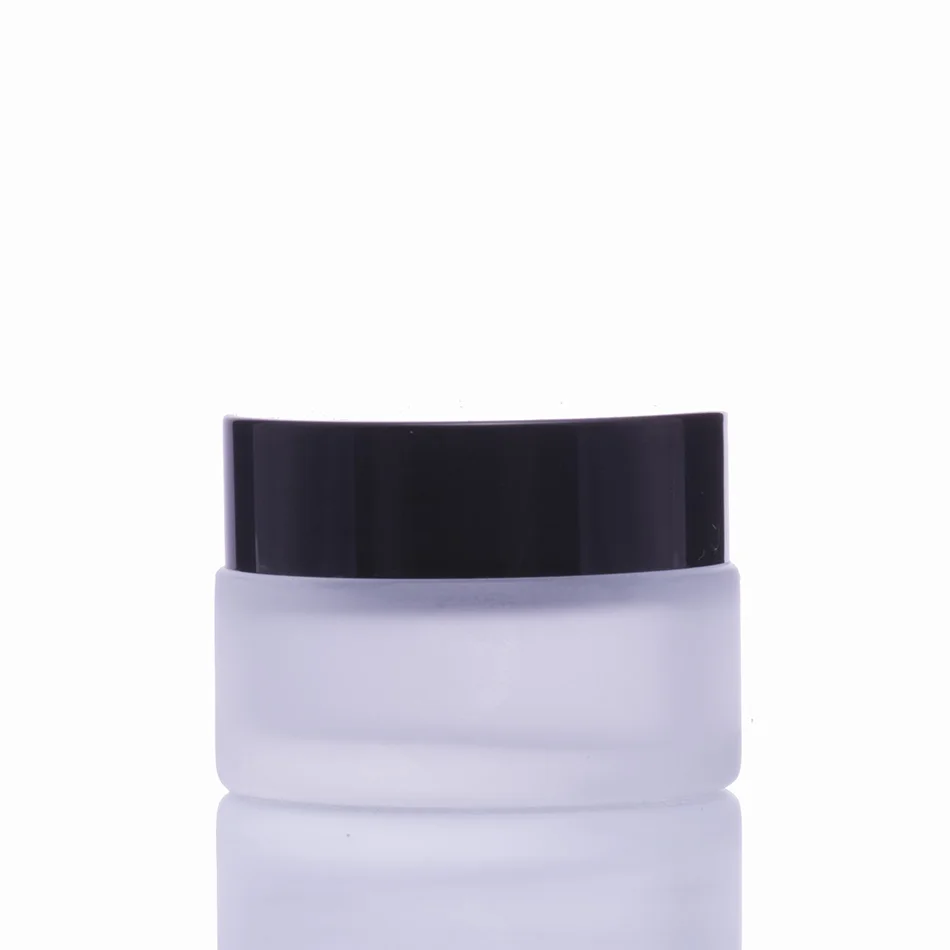 In Stock 5g 10g 15g 20g 30g 50g 60g 100g 120g Matte Clear Frosted Glass cream jar for sale with plastic lid