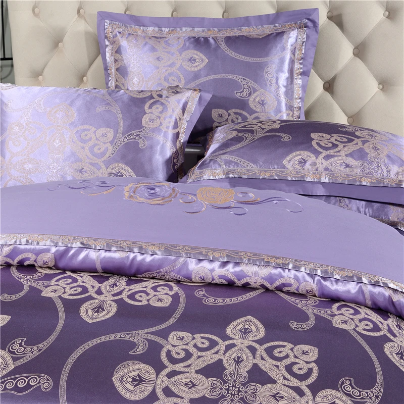 High Quality 100% Cotton and Satin Jacquard Polyester Fabric Adult Sexy Royal Wholesale Home Wedding Bedding Set