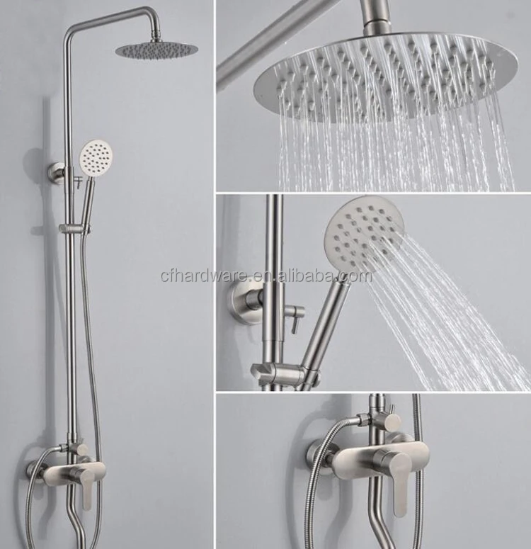 
Round Stainless Steel High Pressure Shower Head Ultra Thin Waterfall Full Body Coverage Showehead with Silicone Nozzle 