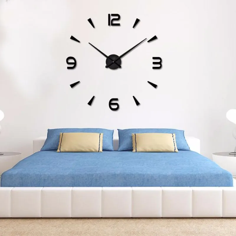 Creative Acrylic Art Clock home decoration big 3d wall clock big modern luxury digital wall clock reloj pared horloges