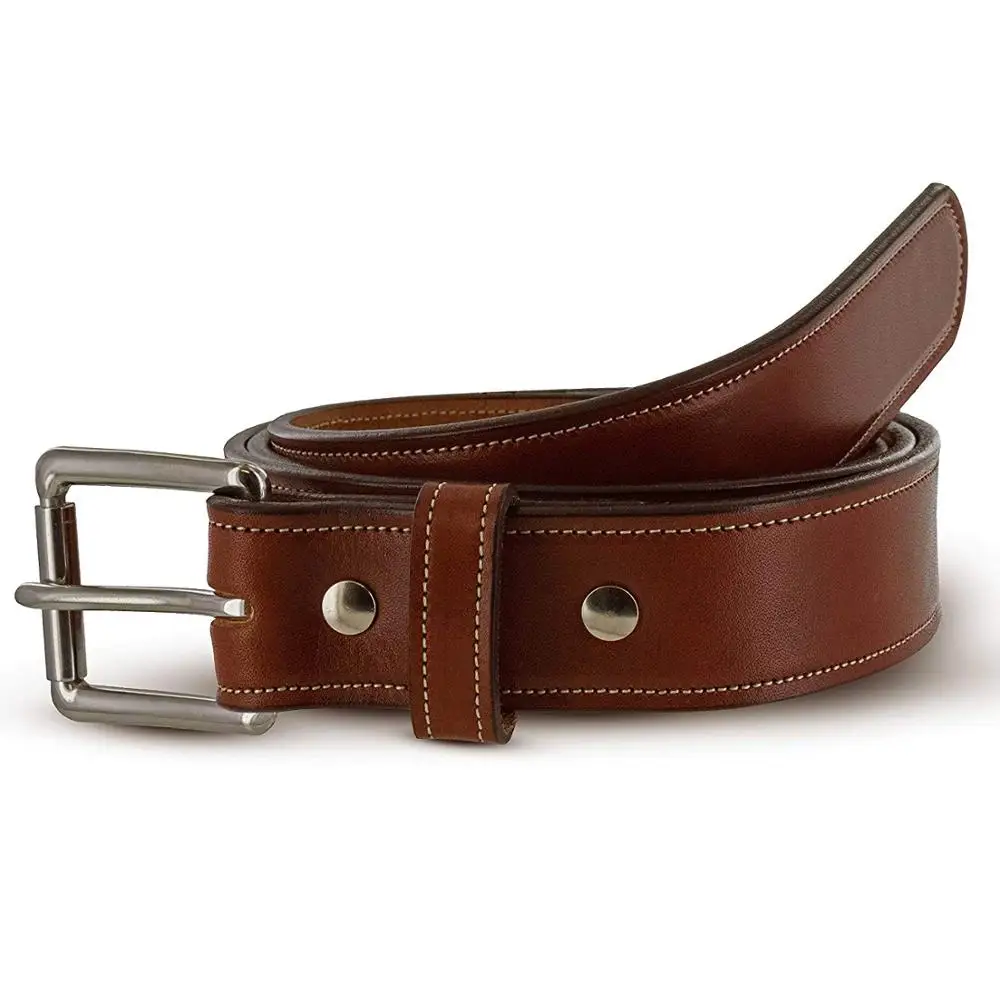 OEM Fashionable Roller Buckle Leather Belt Man Best Gift Choice Soft Touch Luxury Full Grain Men Leather Belt
