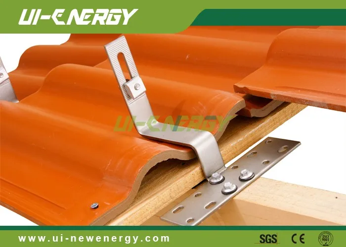 Stainless steel roof hook, pv mounting tile hook, solar roof mount kit