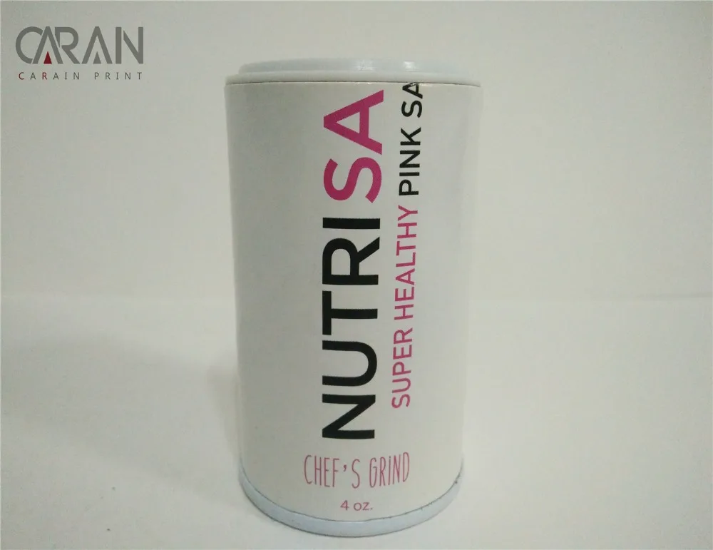 
Colorful Printing White Board Paper Tube with salt shaker lid for food packaging 