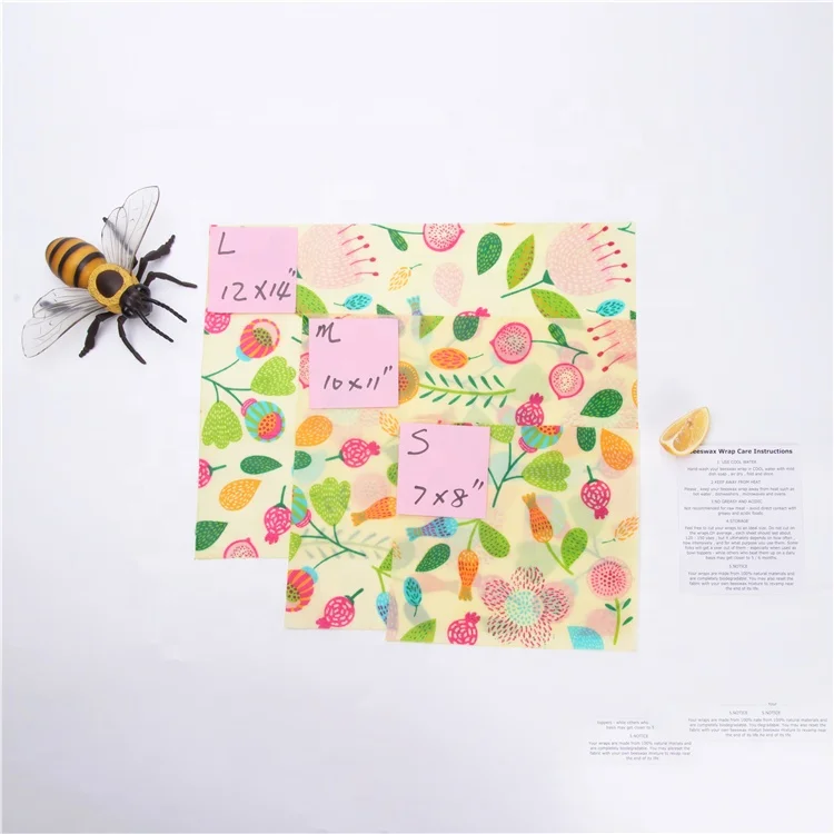 
High Quality waterproof Reusable Storage Beeswax Food Wraps 