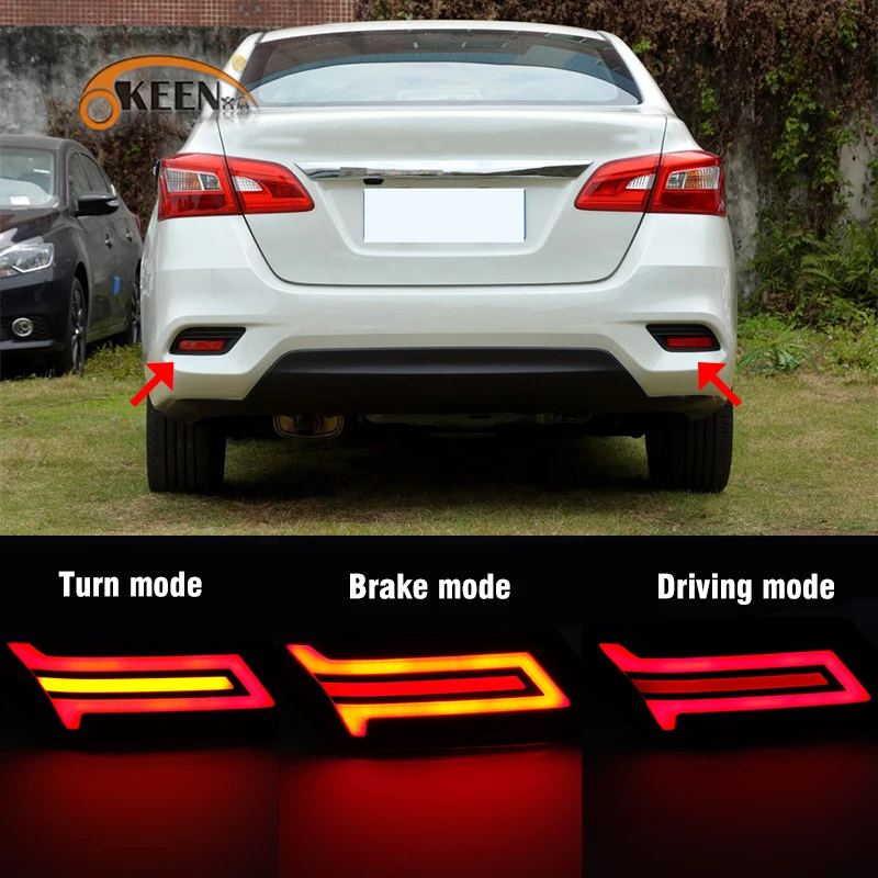  Автомобильный светодиодный фонарь для Nissan Sentra Sylphy 2016 2017 2018 отражатель заднего бампера с парковочным стоп-сигналом поворотным