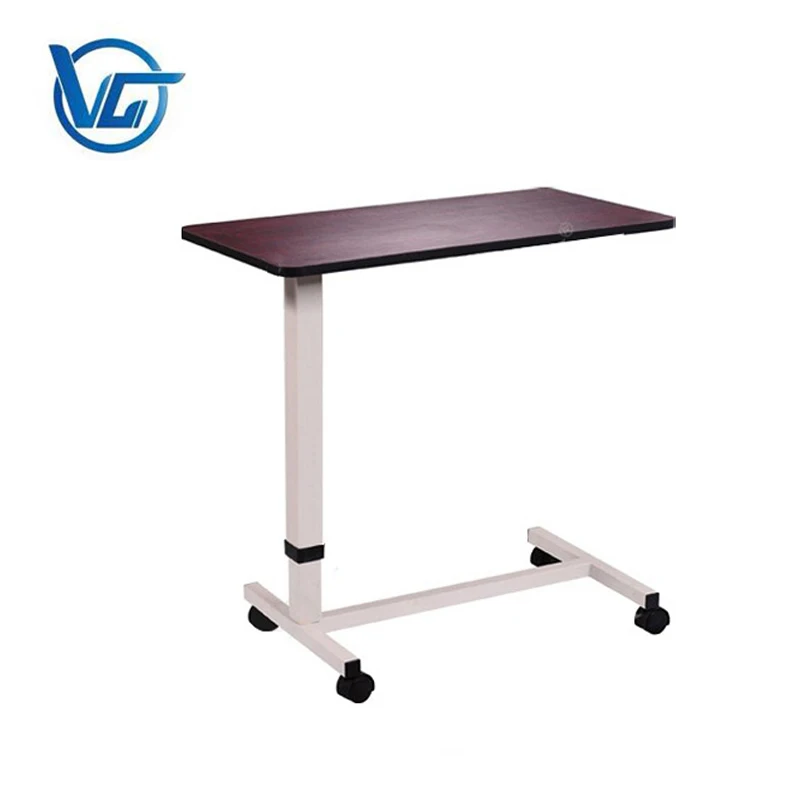 Movable hospital over bed table for patient dining