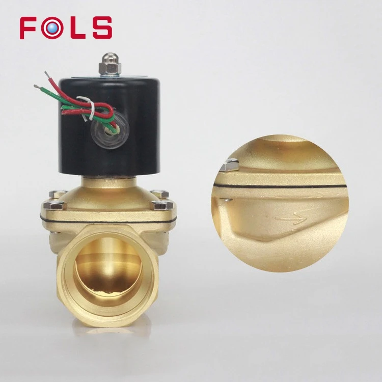 DN50 2 inch 2W-500-50 Normally Closed direct acting brass electric control Solenoid ball Valve