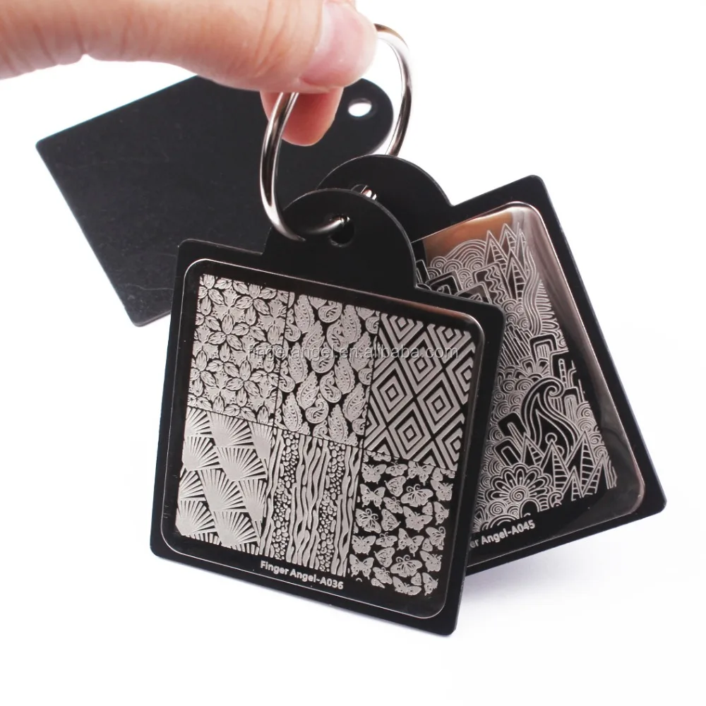 New Custom Design 6x6cm Nail Stamping Templates