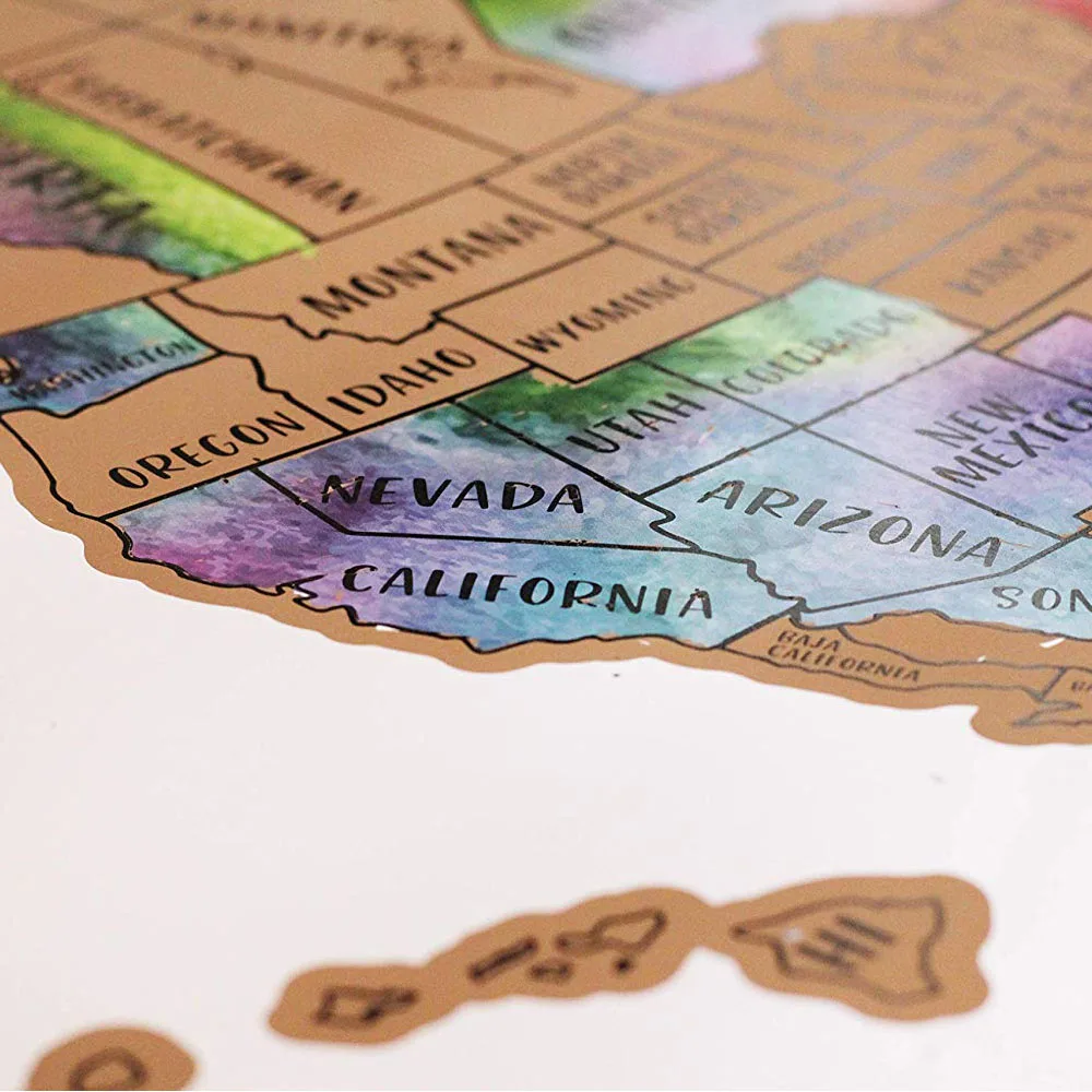 
Detailed small travel scratch off map gift 