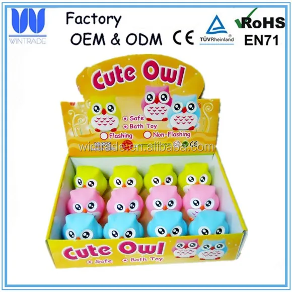 LED floating flashing owl bath toy baby bath night light