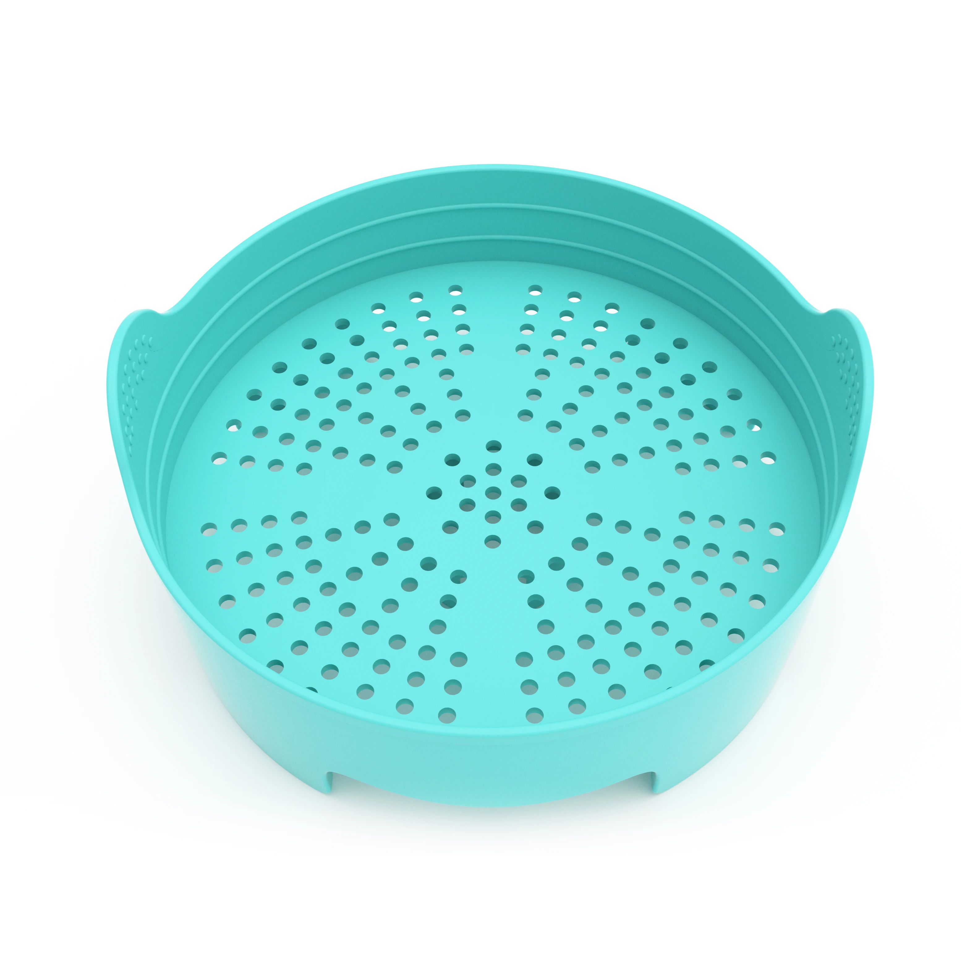 Kitchen Product Heat Resistant instant Silicone Steam Folding Vegetable Basket Anti-Slip Silicone Steamer With Handle
