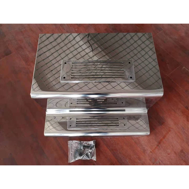 
Newest Peterbilt 379 Stainless Steel 14 Gauge Flap Top Battery or Tool Box & Step Cover 