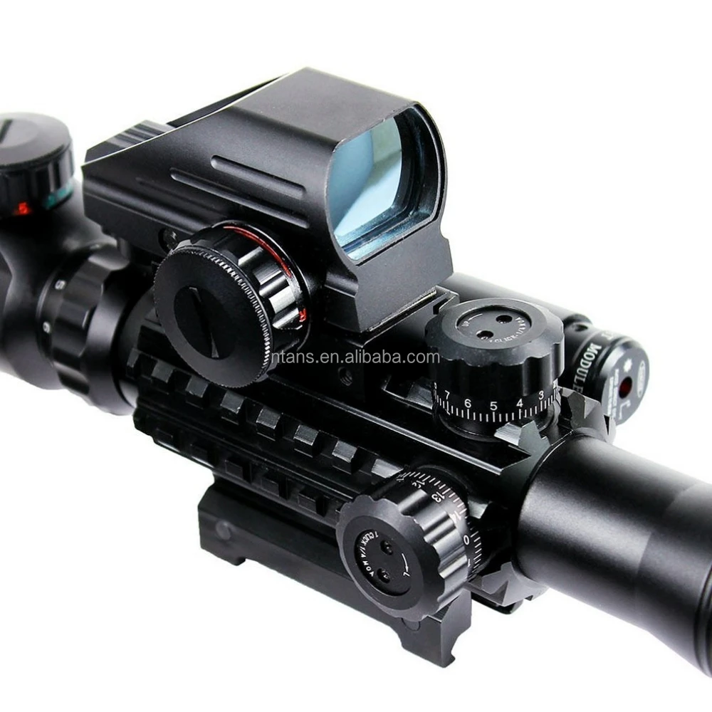 Spike Combo Scope 4-12x with Holographic 4 Reticle Red Dot Sight and Red Laser ,Scope 4-12X50EG