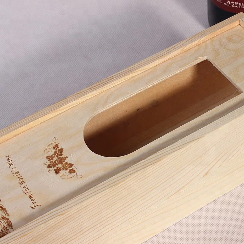 
Creative new design single bottle gift custom bamboo wooden wine box 
