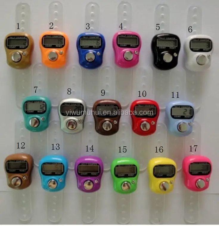 colorful plastic electronic digital hand ring tally counter