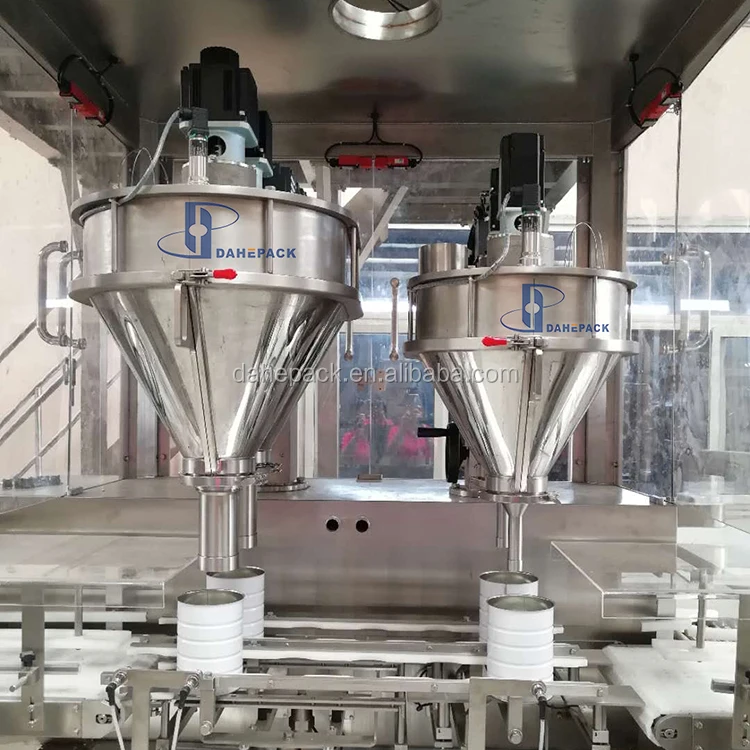 Factory Price Automatic Tin Can Bottle Milk Powder Filling Capping Machine