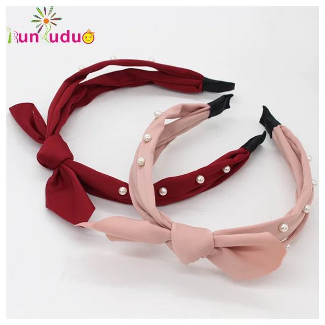 New three-strand fabric headband pure pearl headband small fresh headband