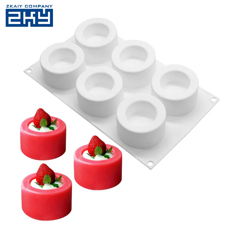 6 отверстий 3D Пудинг Форма чашки десертов силиконовые мусс для выпечки тортов