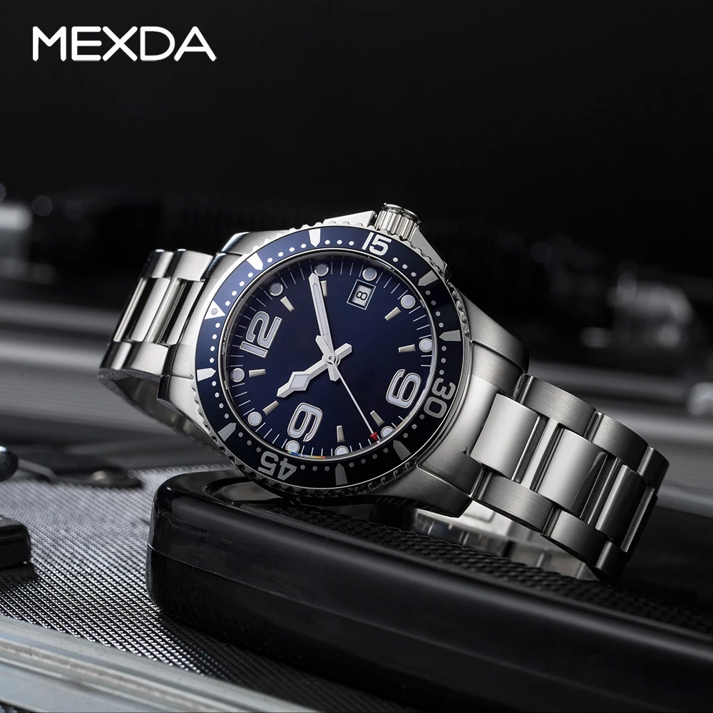 mexda brand High quality 316L stainless steel type sunray dial japan quartz movement  luxury custom Automatic diving watches