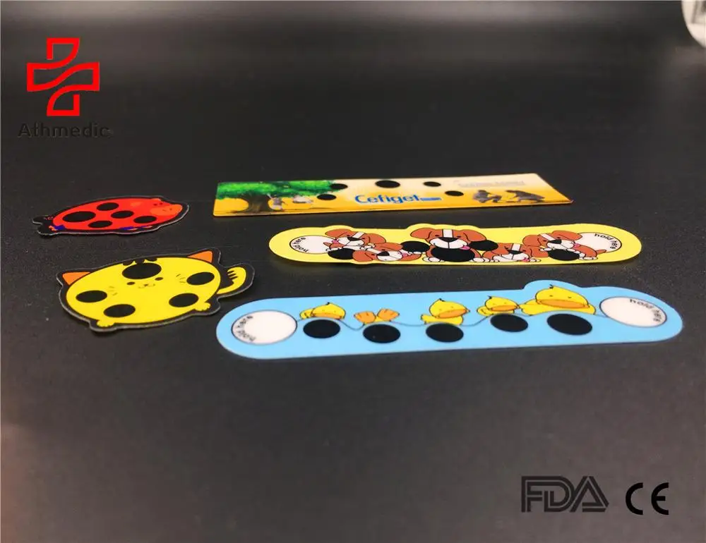 2023 Athmedic LCD promotional premiums nursery cartoon LCD thermometer strip Kids Forehead Strip Heat Sensitive Stickers