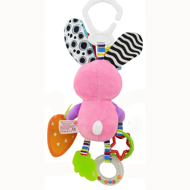 H026D Rabbit Teether Stroller Hanging Baby Rattles Soft Toy