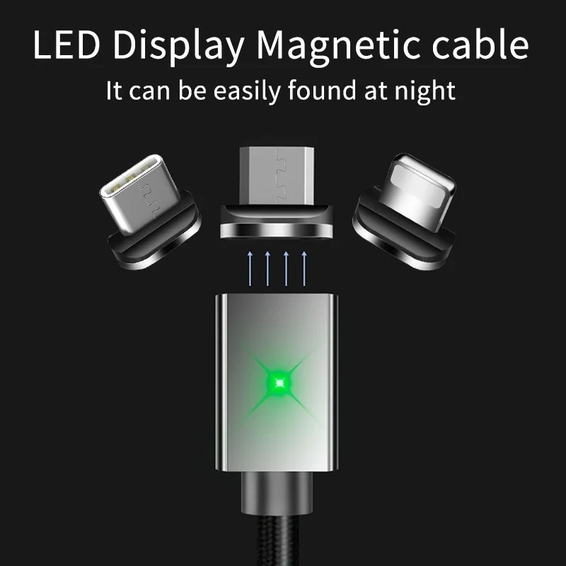 
Magnetic Cable Micro USB Type C For iPhone Lighting Cable 3A Fast Charging Wire Type-C Magnet Charger Phone Cable 