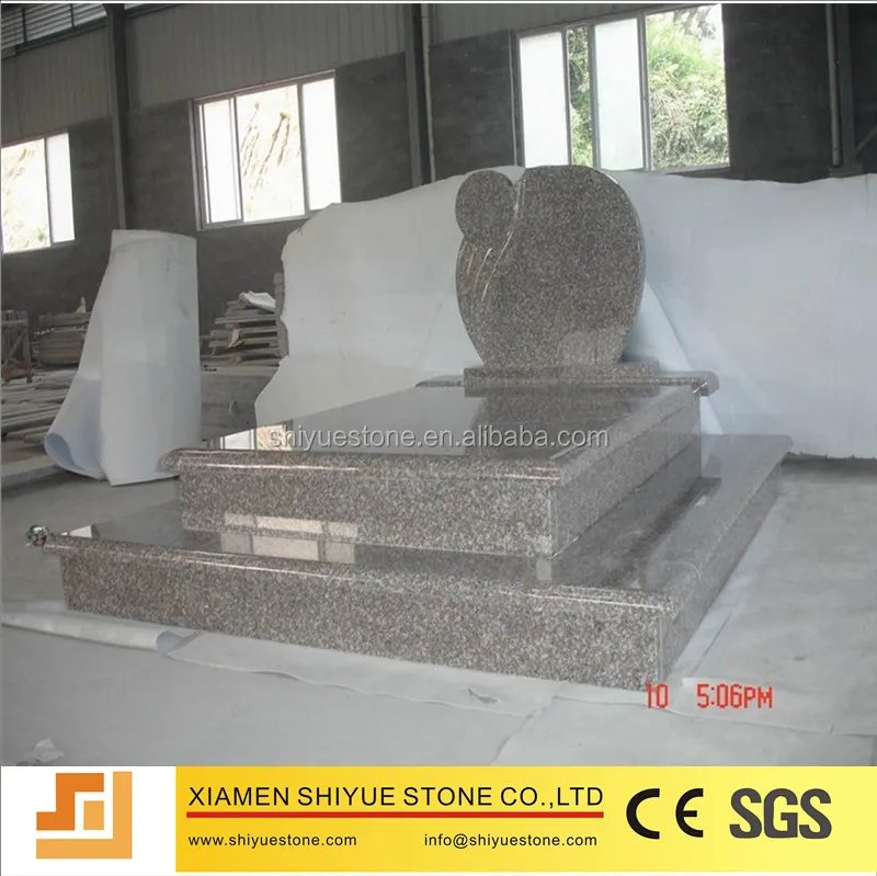 Rose Red Poland Style Granite Gravestone For Sale