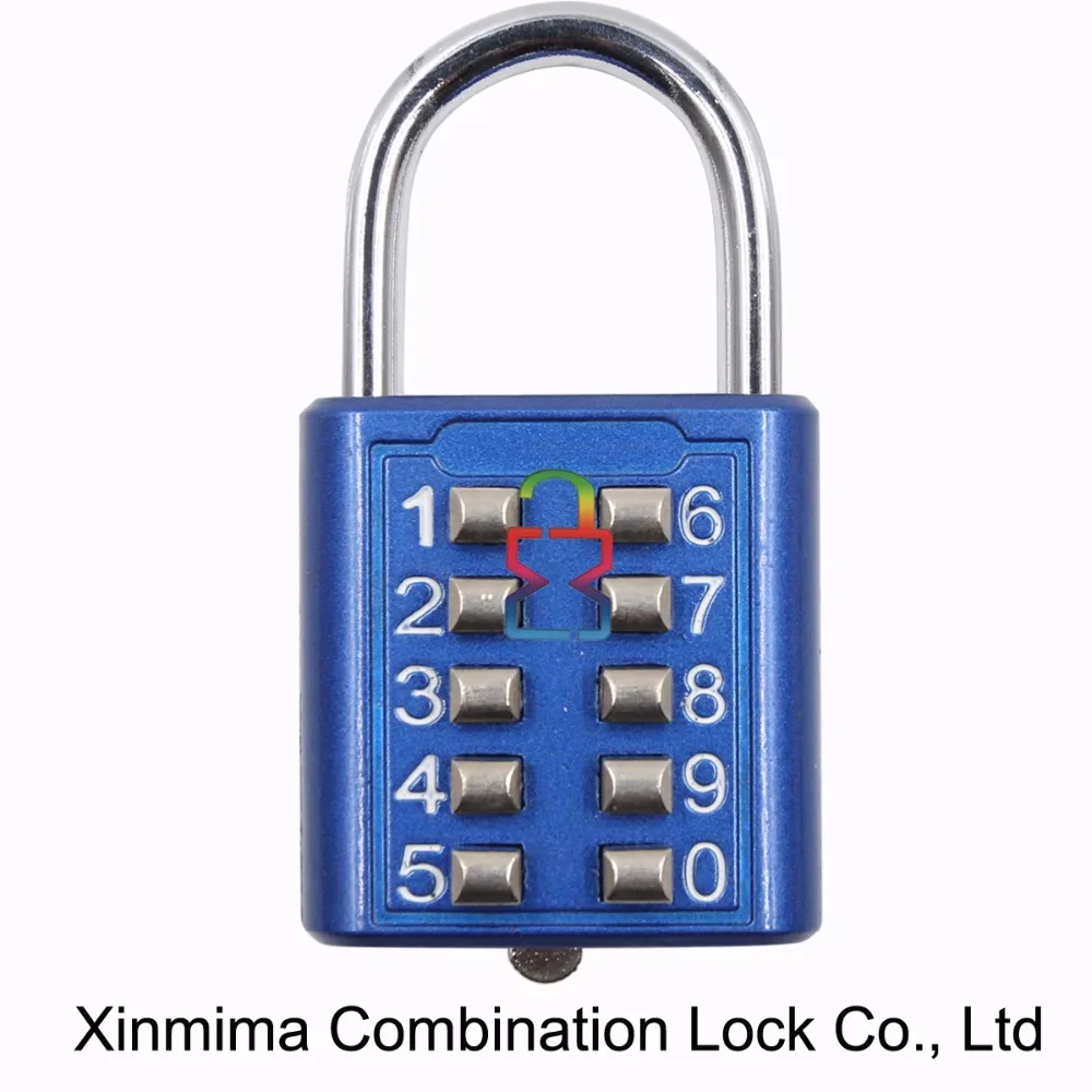 Zinc alloy 10 numbers button coded design combination lock