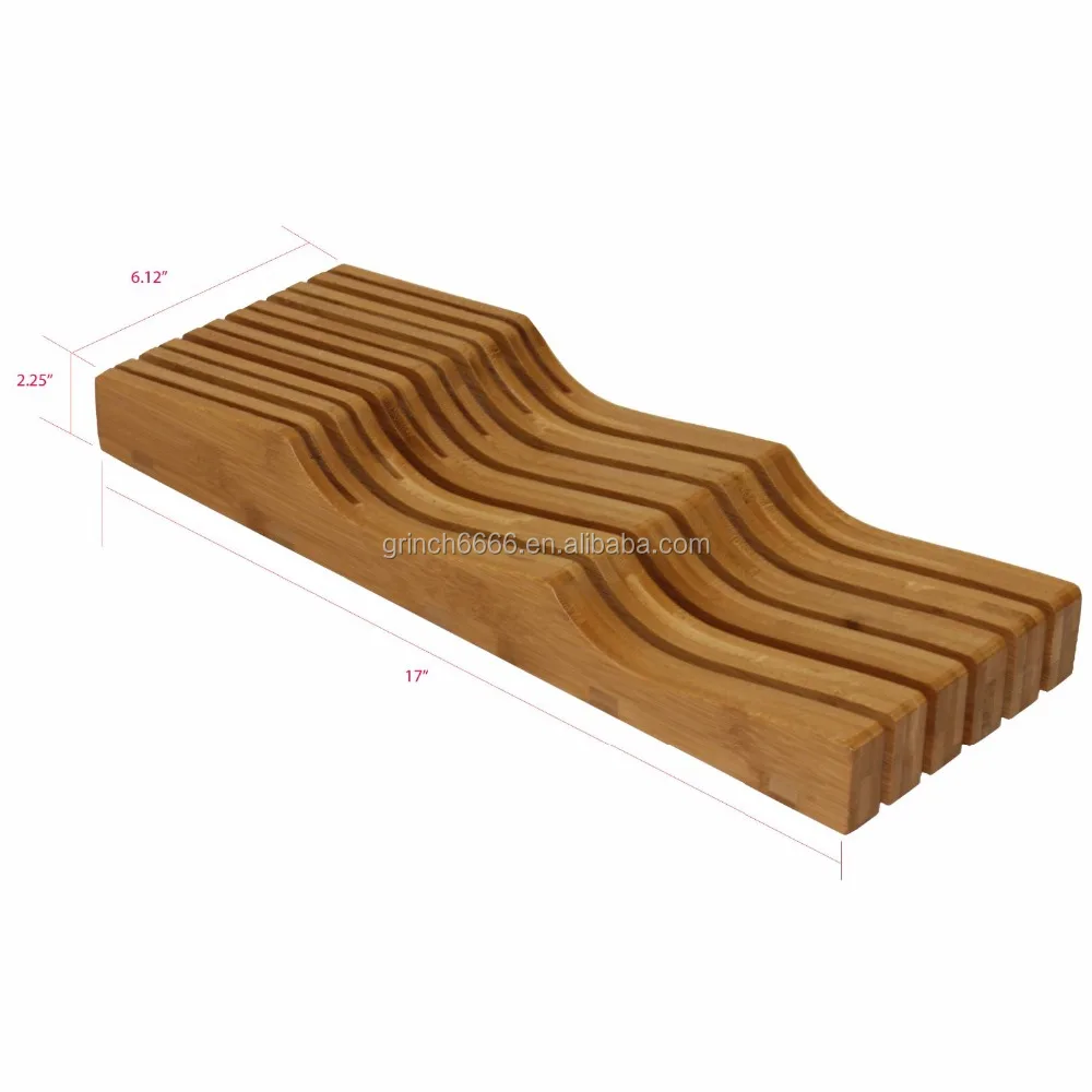 In-Drawer Bamboo Knife Organizer