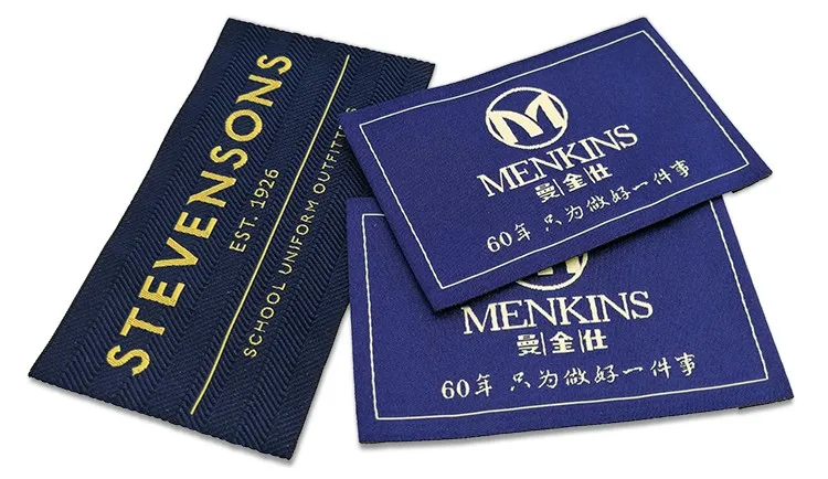 Free Sample Custom Centerfold Garment Fashion Loop Fold Woven Label