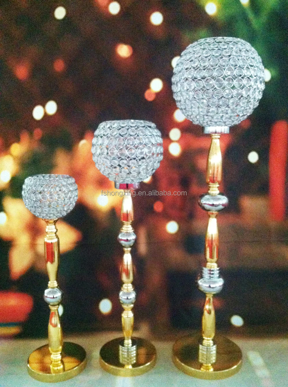 customized discount cheap tall glass candlesticks for weddings